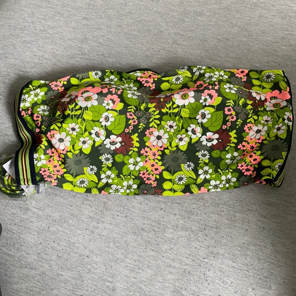 Green Floral Print Bikini Top NWT